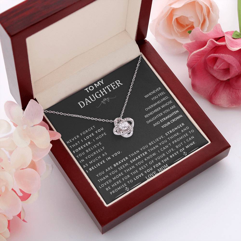 To My Daughter Love Knot Necklace From Mom