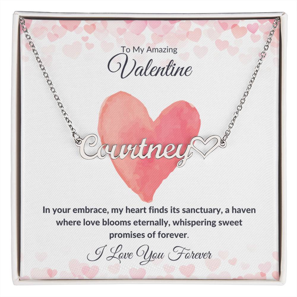 Valentine's Day Name Necklace Promises Forever