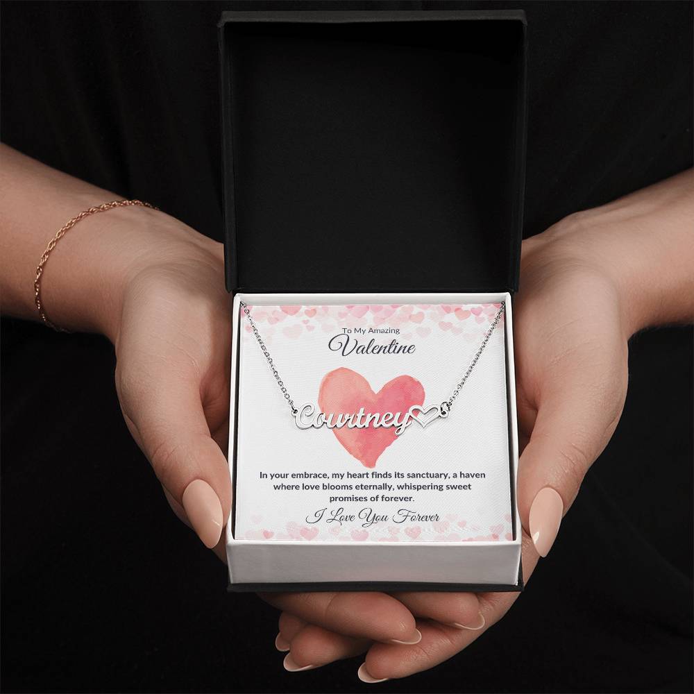 Valentine's Day Name Necklace Promises Forever