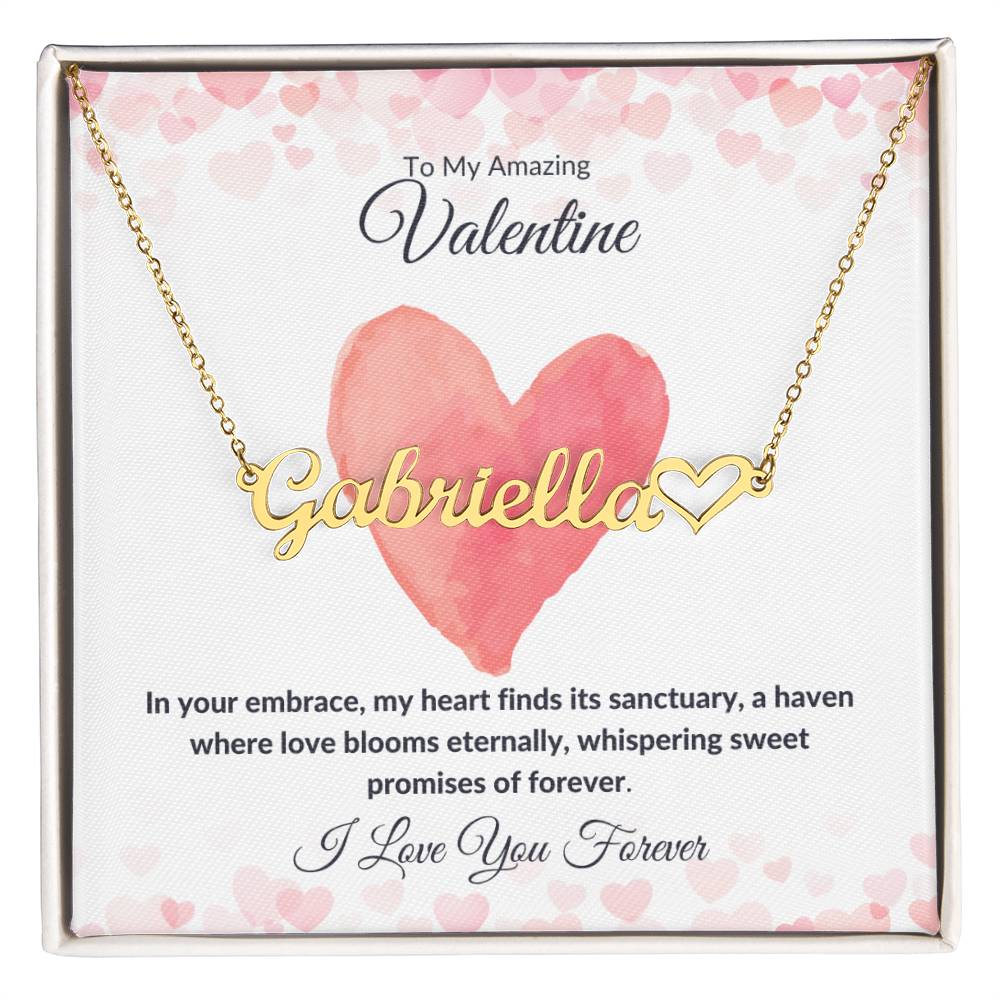 Valentine's Day Name Necklace Promises Forever