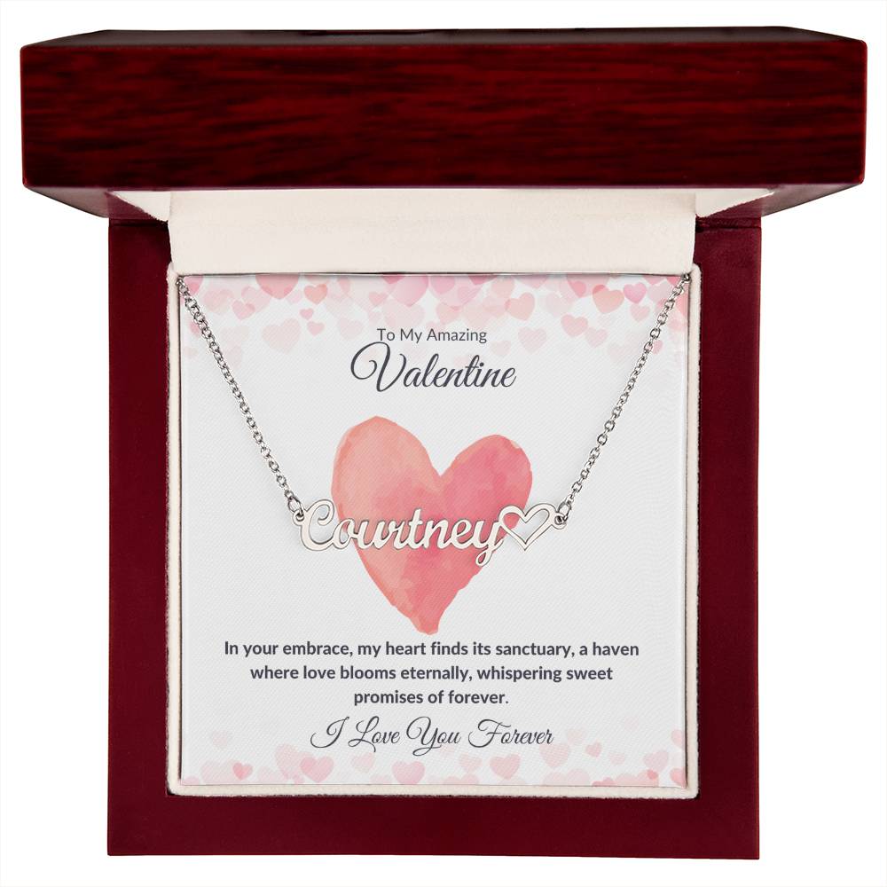 Valentine's Day Name Necklace Promises Forever