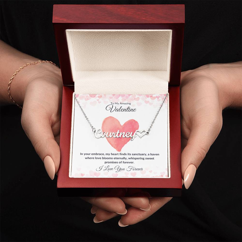 Valentine's Day Name Necklace Promises Forever