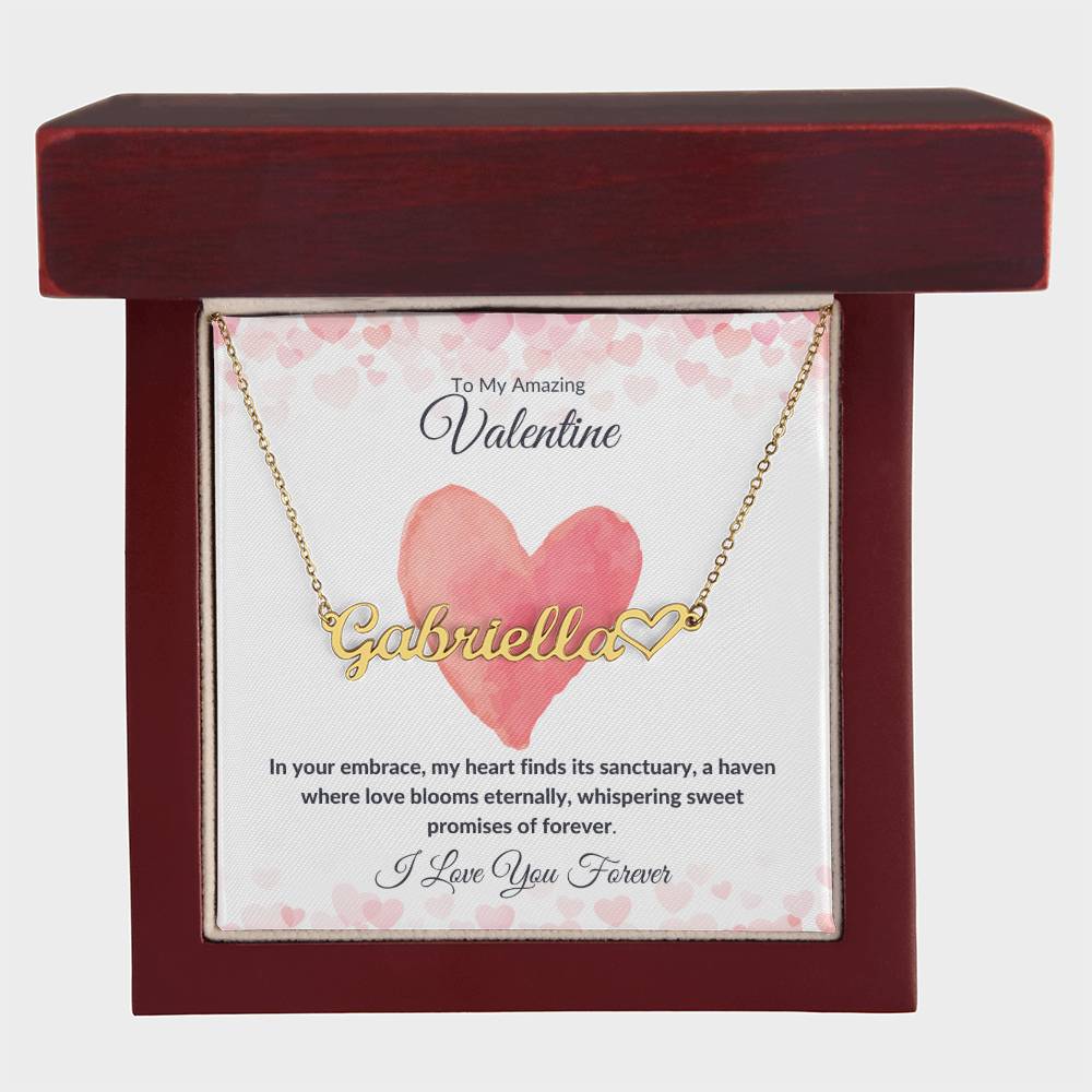 Valentine's Day Name Necklace Promises Forever
