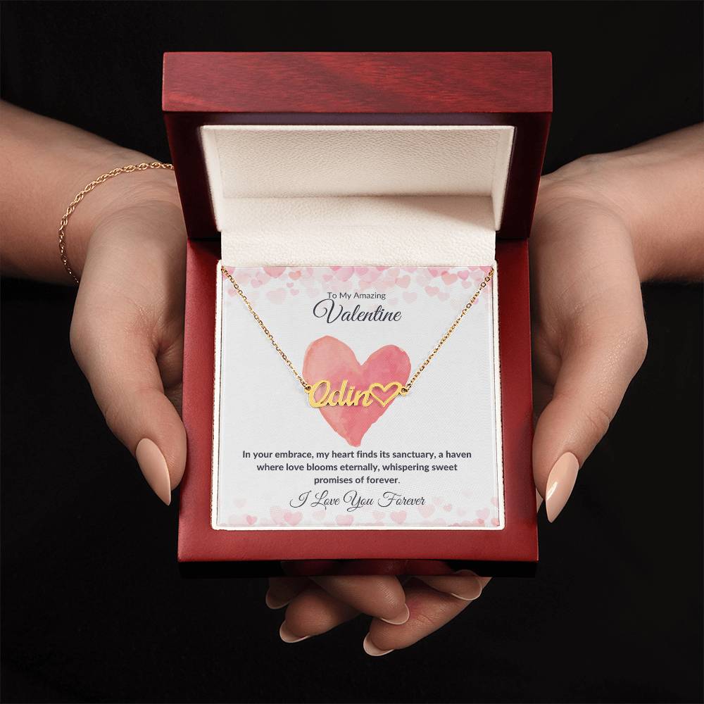 Valentine's Day Name Necklace Promises Forever