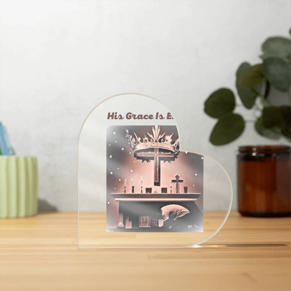 Acrylic Heart Plaque His Grace Is E...