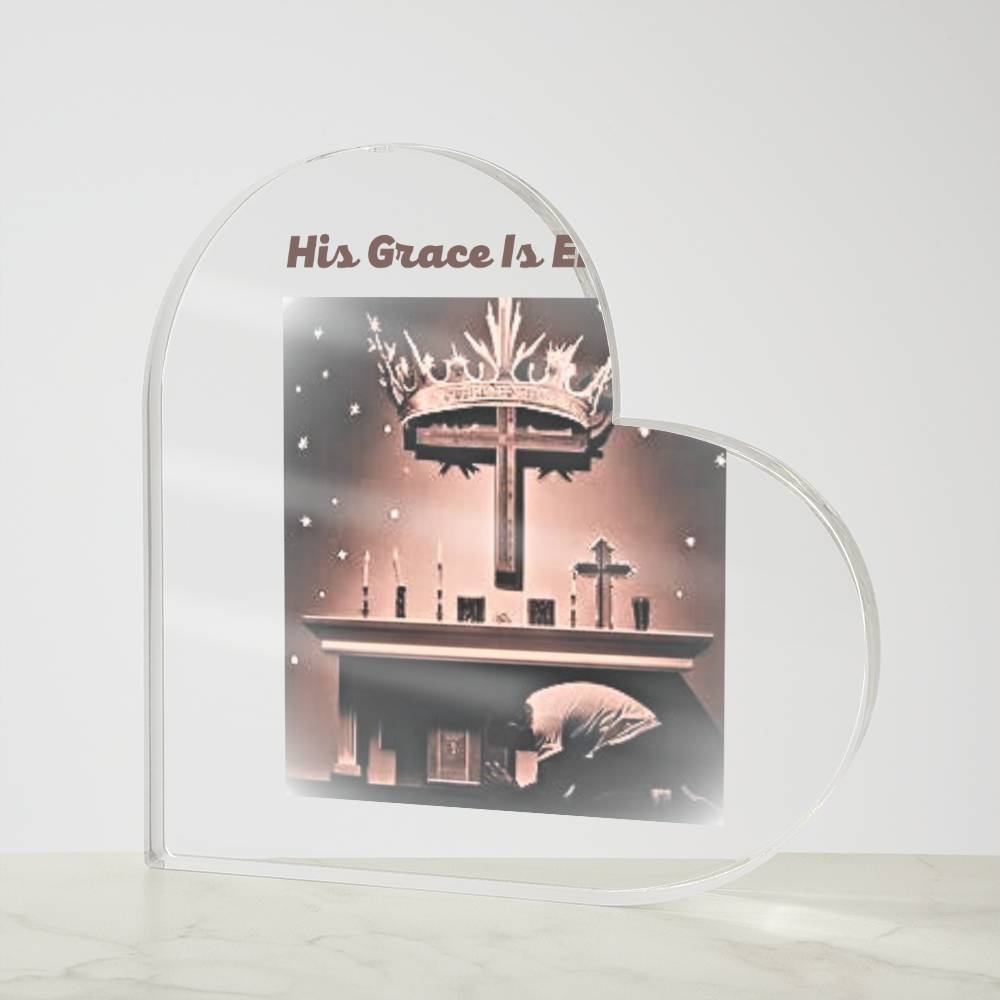 Acrylic Heart Plaque His Grace Is E...