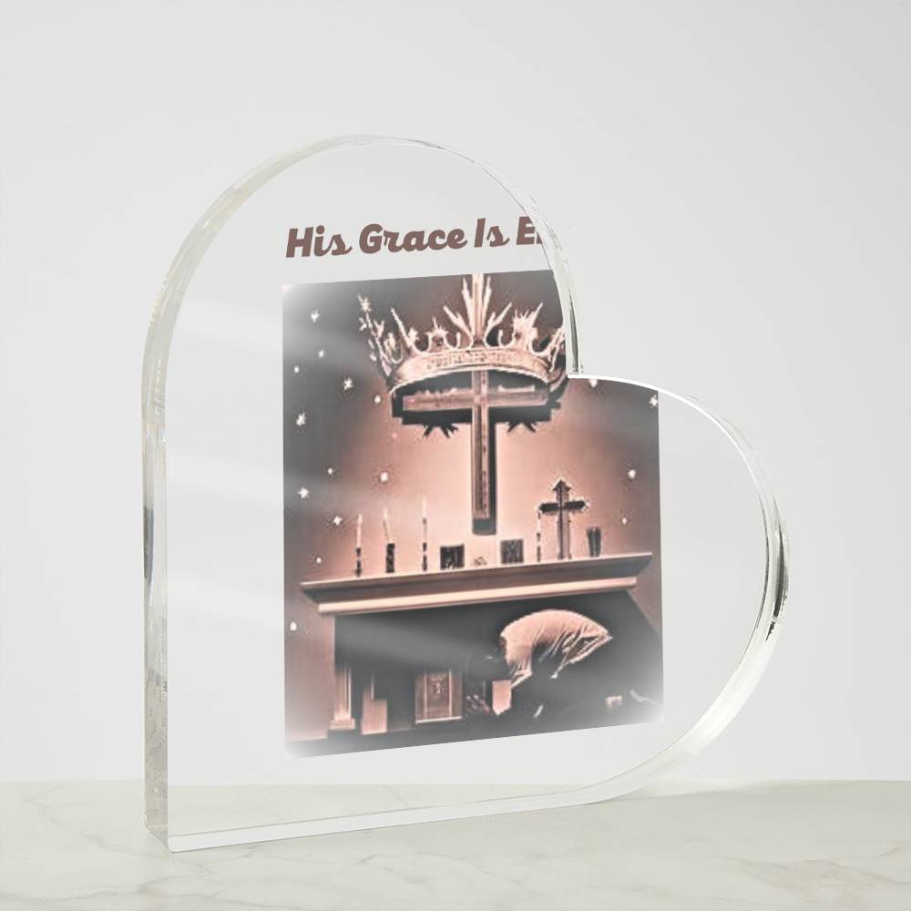 Acrylic Heart Plaque His Grace Is E...