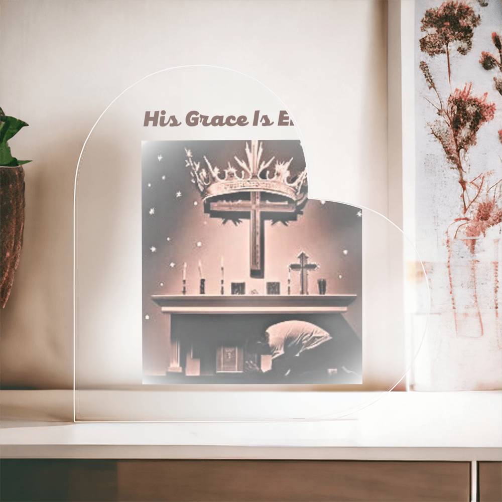 Acrylic Heart Plaque His Grace Is E...