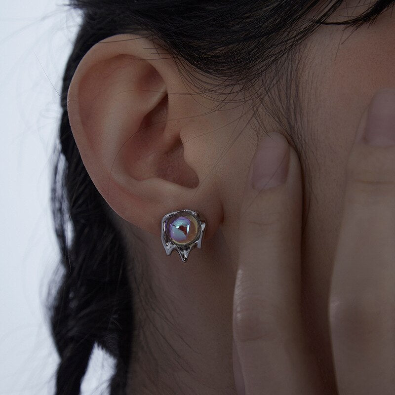 Moonstone Lava Stud Earrings | LIMIT: ONE PER TRANSACTION