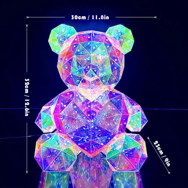 30CM Glowing Bear with Bag Valentine'S Day Gift Magic Luminous Bear Home Livingroom Desktop Decor Girl Grilfriend Creative Gift