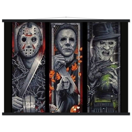 Jason, Michael, and Freddy Poster Museum-Quality Matte Paper Poster with Hanger