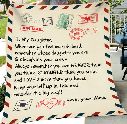 Letter to Daughter From Mom Blanket