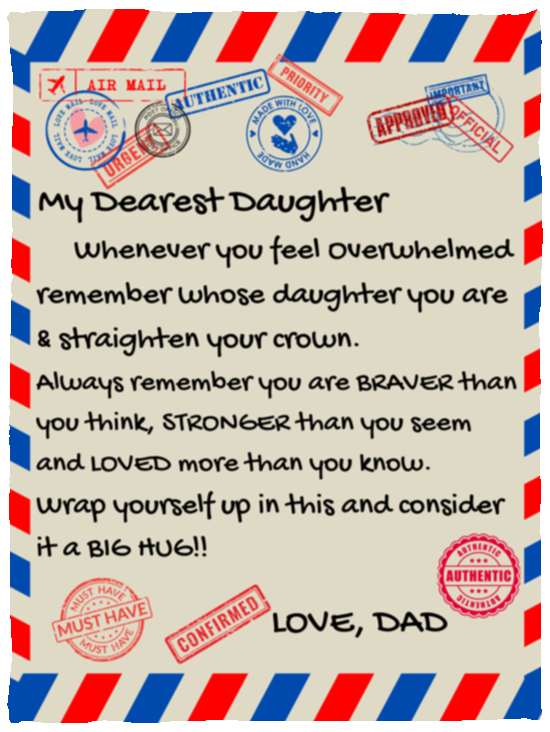 Letter to Daughter From Dad Blanket Blanket