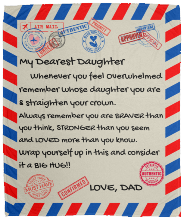 Letter to Daughter From Dad Blanket Blanket