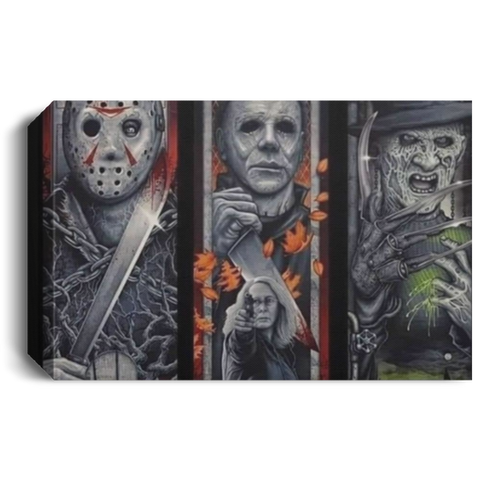 Michael, Jason, Freddy and Ghostface Canvas  CANLA15 Deluxe Landscape Canvas 1.5in Frame