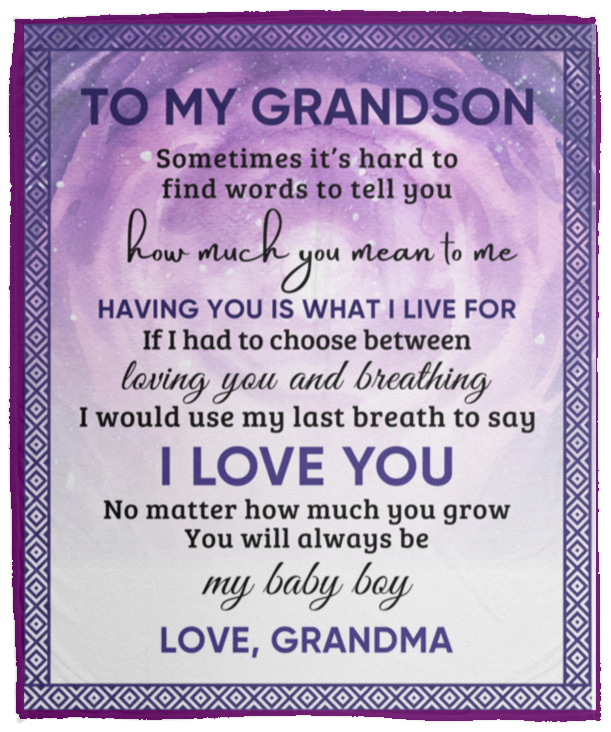 Sometimes It's Hard To Find The Words Blanket to Grandson from Grandma