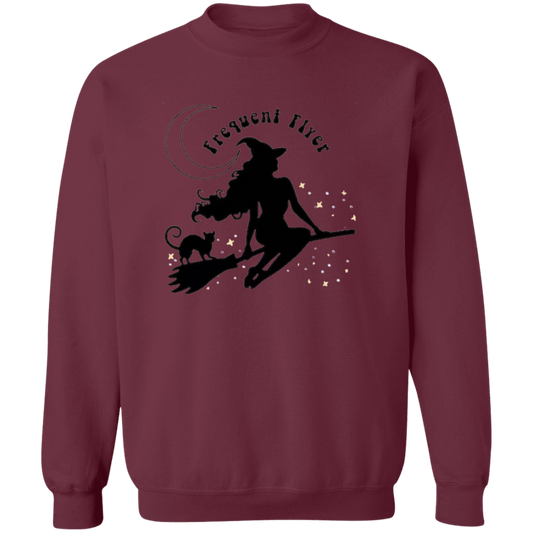 Frequent Flyer Witch G180 Crewneck Pullover Sweatshirt