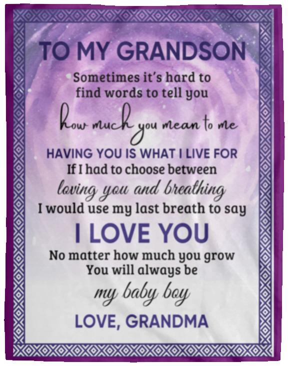 Sometimes It's Hard To Find The Words Blanket to Grandson from Grandma