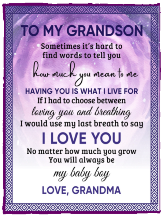 Sometimes It's Hard To Find The Words Blanket to Grandson from Grandma