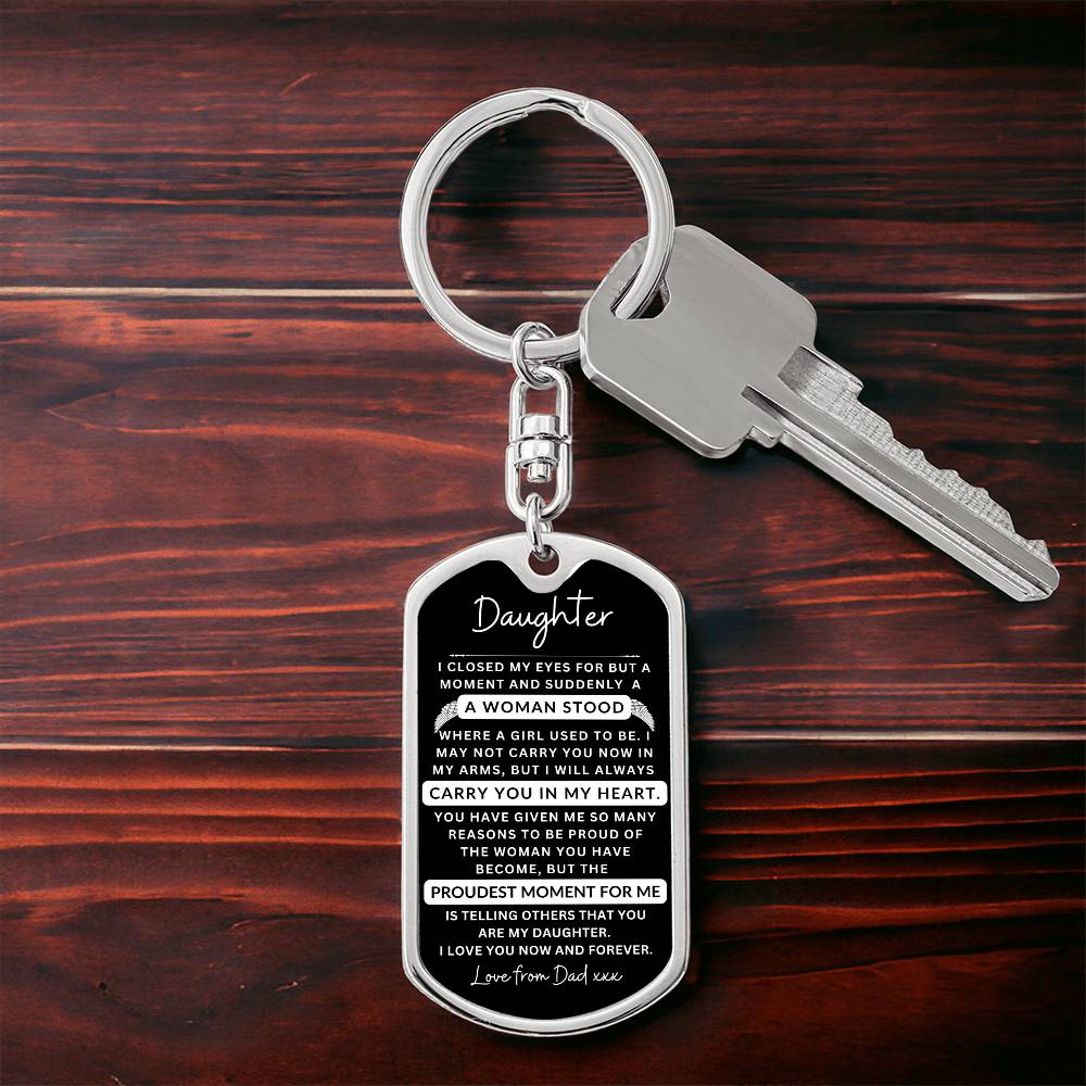 Dog Tag Keychain I Closed My Eyes To Daughter From Dad