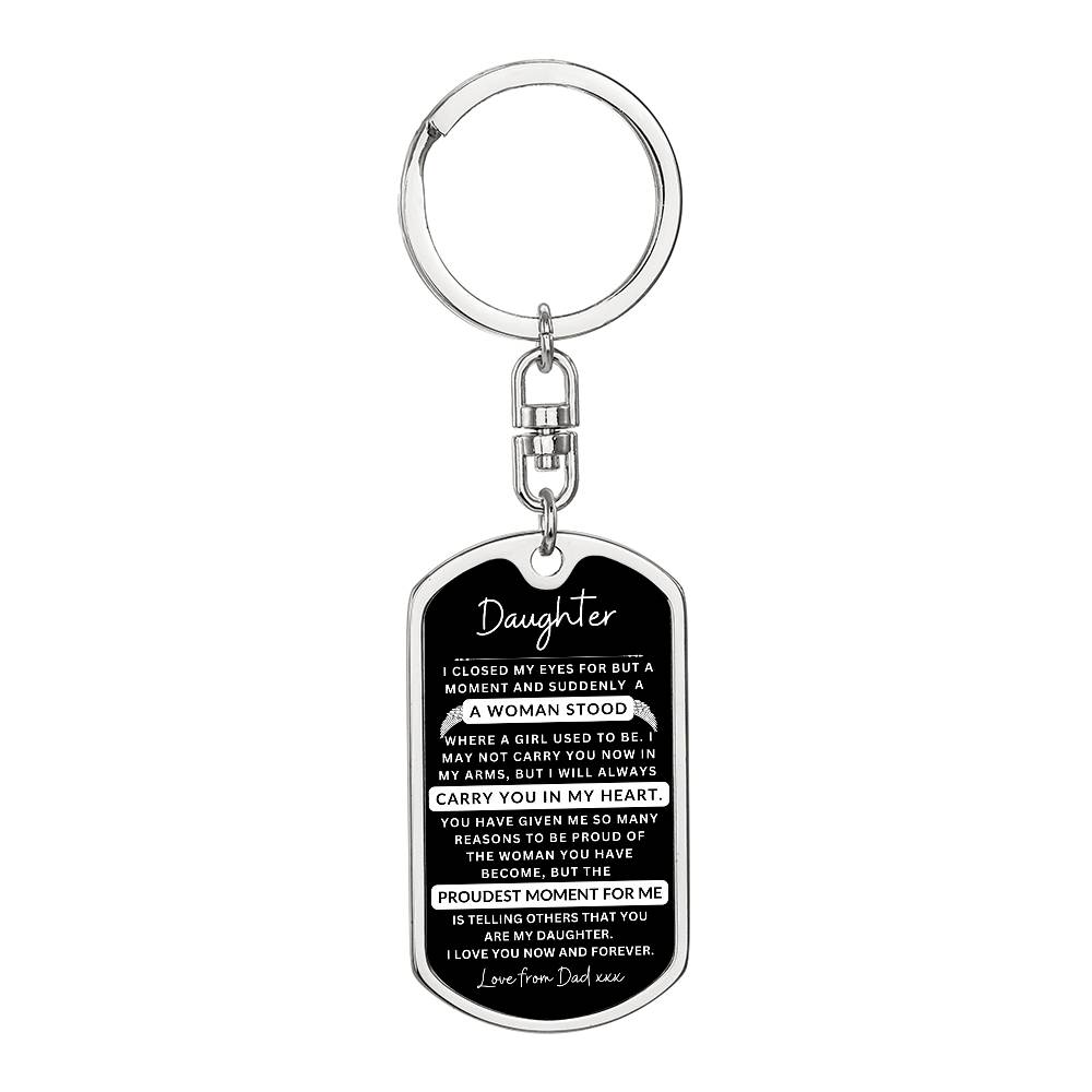 Dog Tag Keychain I Closed My Eyes To Daughter From Dad