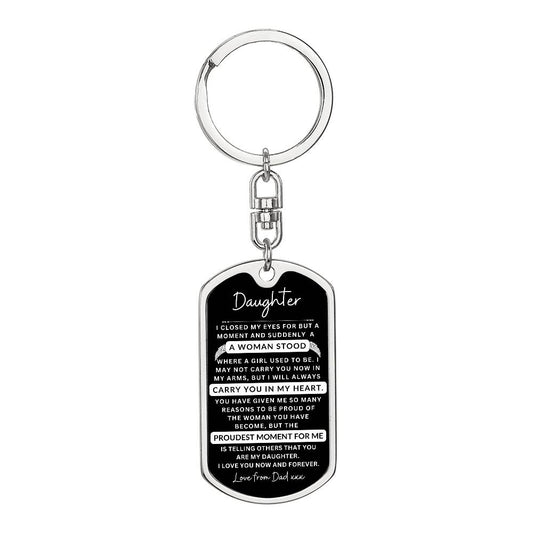 Dog Tag Keychain I Closed My Eyes To Daughter From Dad