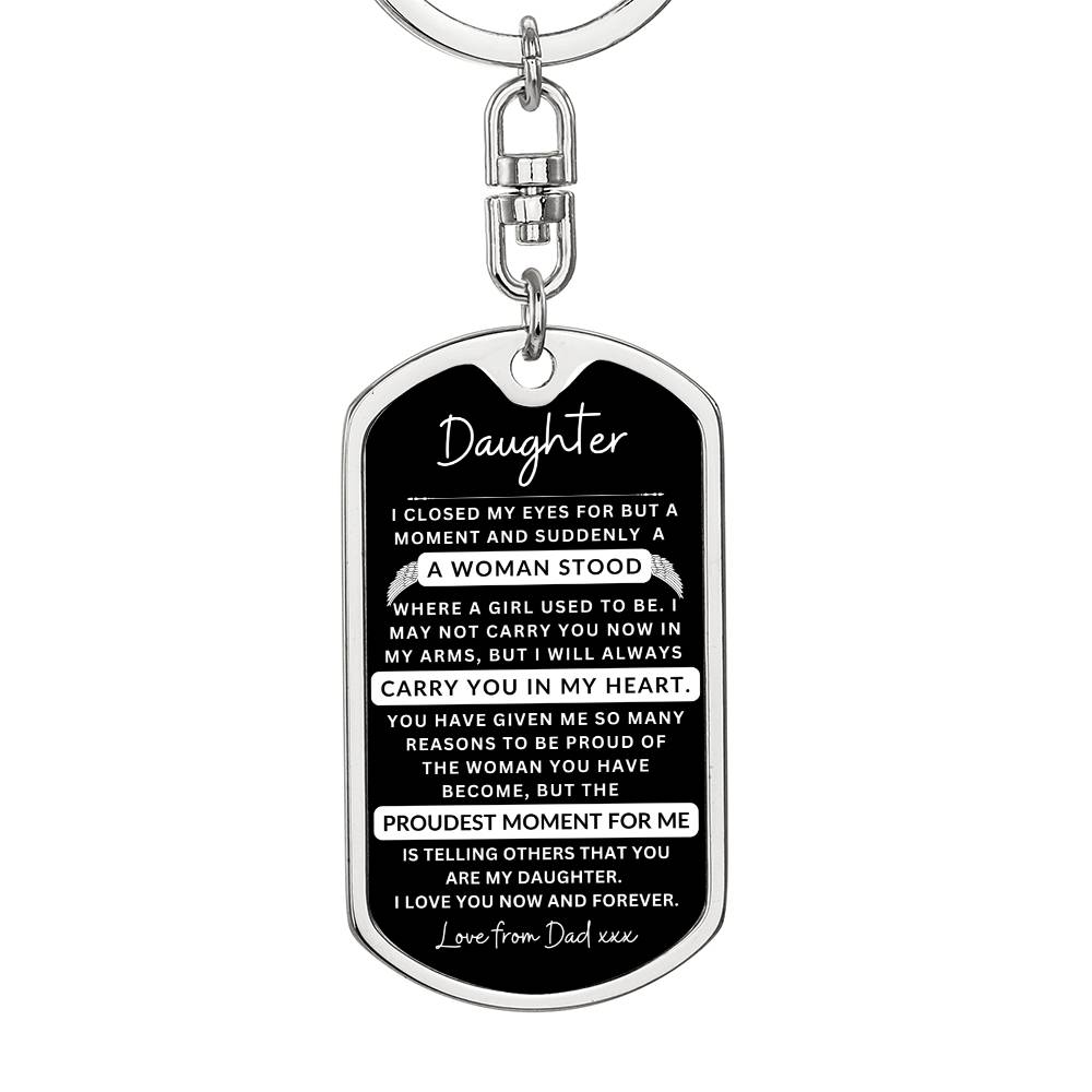 Dog Tag Keychain I Closed My Eyes To Daughter From Dad