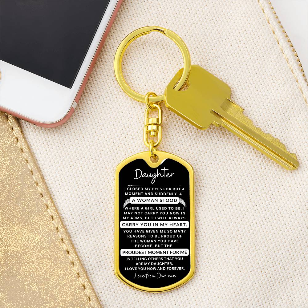 Dog Tag Keychain I Closed My Eyes To Daughter From Dad