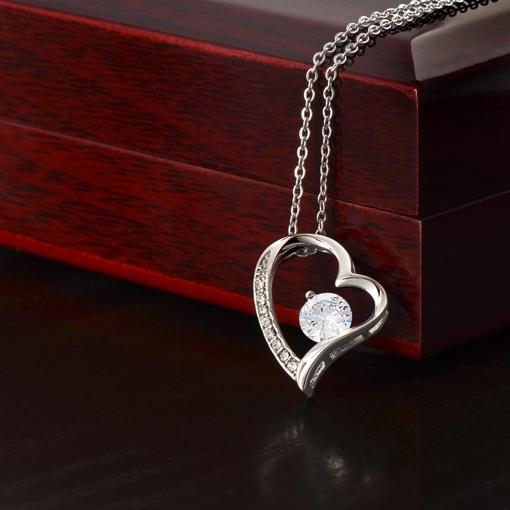 To My Beautiful Fiancée Alluring Beauty Necklace Heart Shaped Message Card