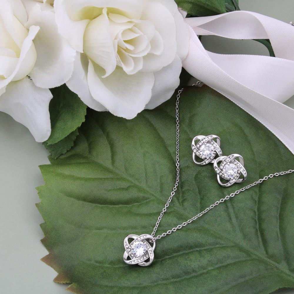 Maid of Honor Gift Couldn't Tie The Knot Necklace and Earring Set