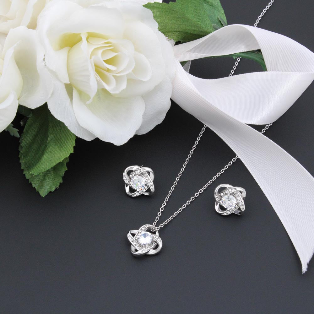 To My Queen Love Knot  and Earring and Necklace Set