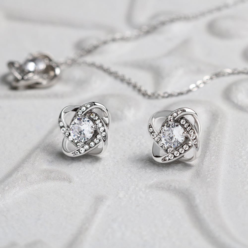 Maid of Honor Gift Couldn't Tie The Knot Necklace and Earring Set