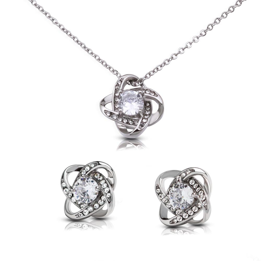 To My Queen Love Knot  and Earring and Necklace Set