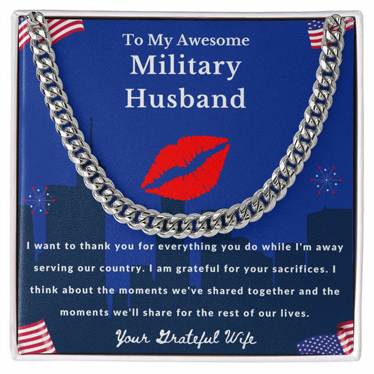 Military Husband Cuban Link Chain