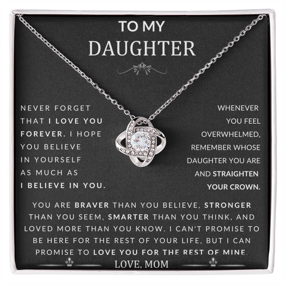 To My Daughter Love Knot Necklace From Mom