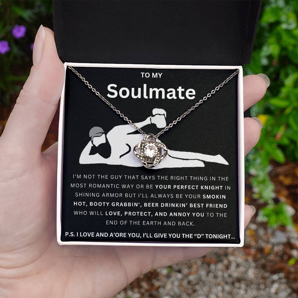 To My Soulmate Give The D Love Knot Necklace