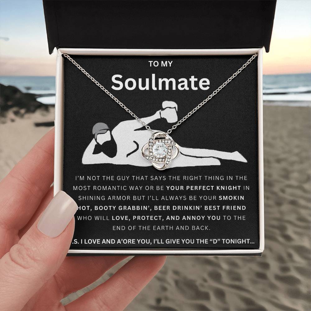 To My Soulmate Give The D Love Knot Necklace