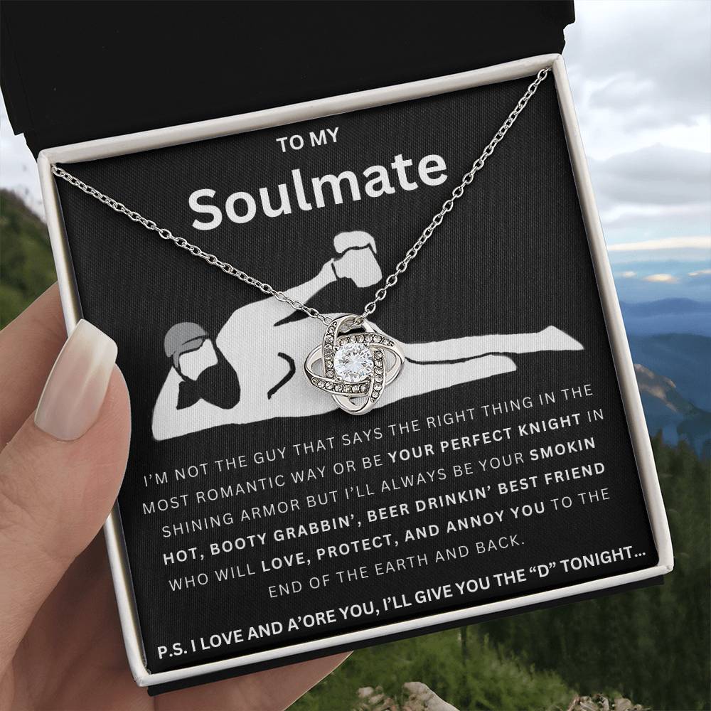 To My Soulmate Give The D Love Knot Necklace