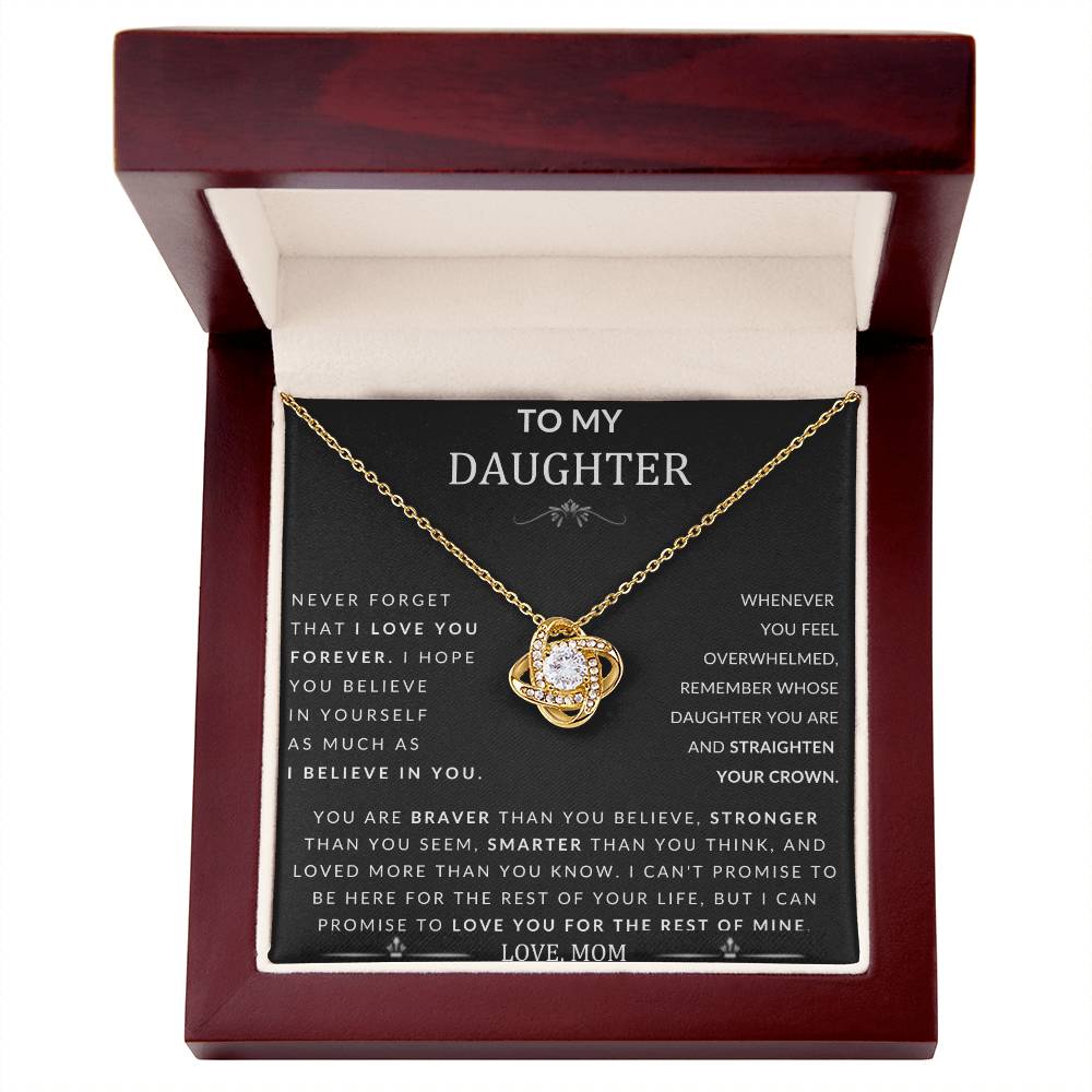 To My Daughter Love Knot Necklace From Mom