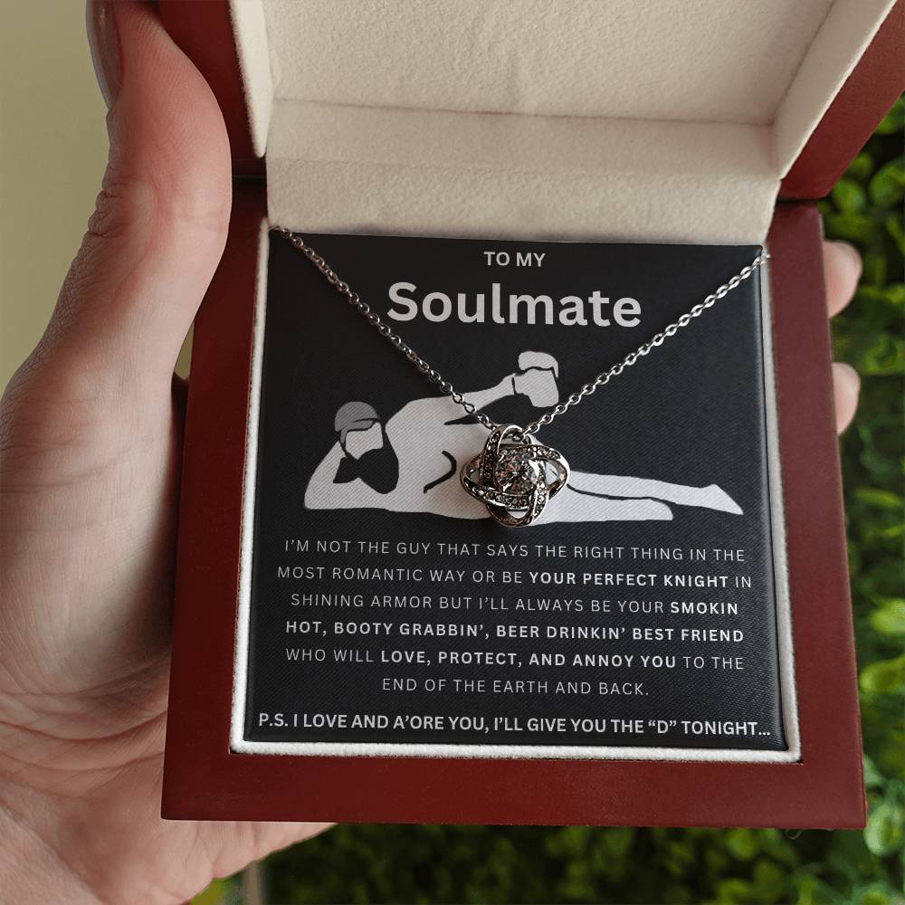 To My Soulmate Give The D Love Knot Necklace