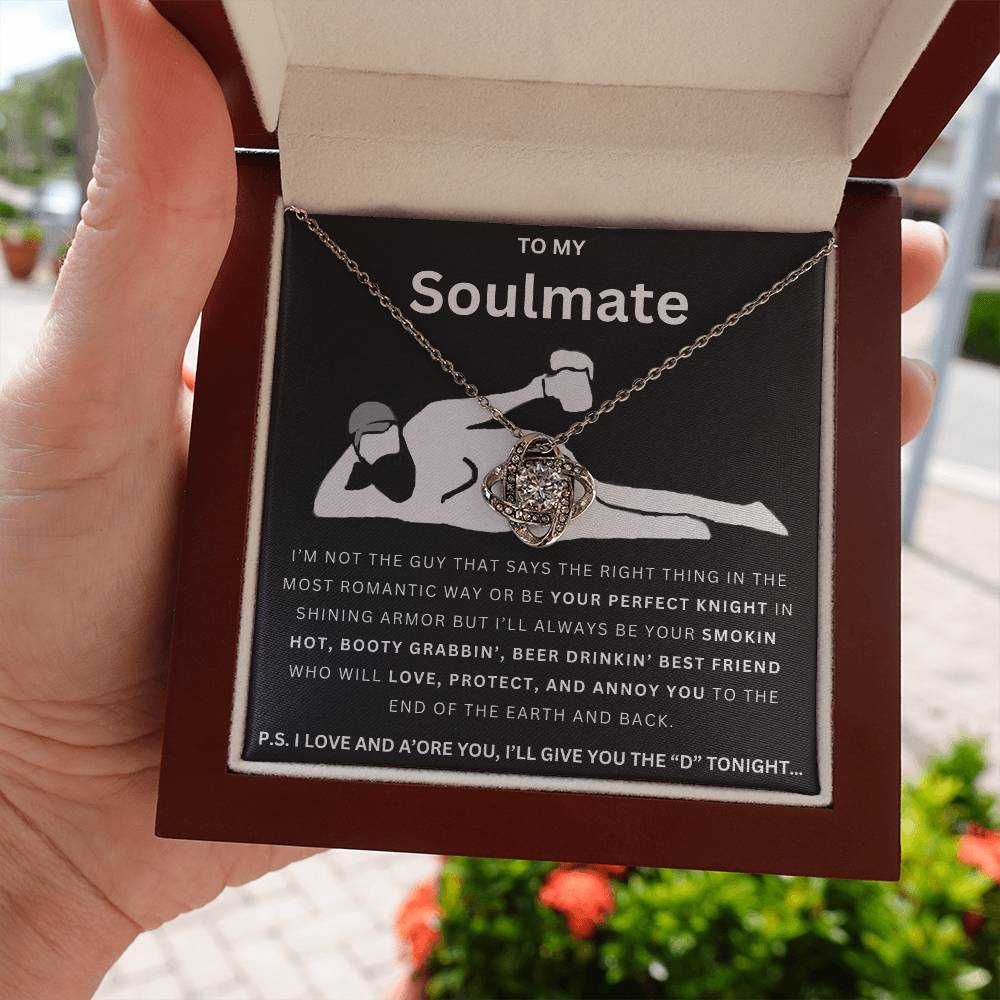 To My Soulmate Give The D Love Knot Necklace