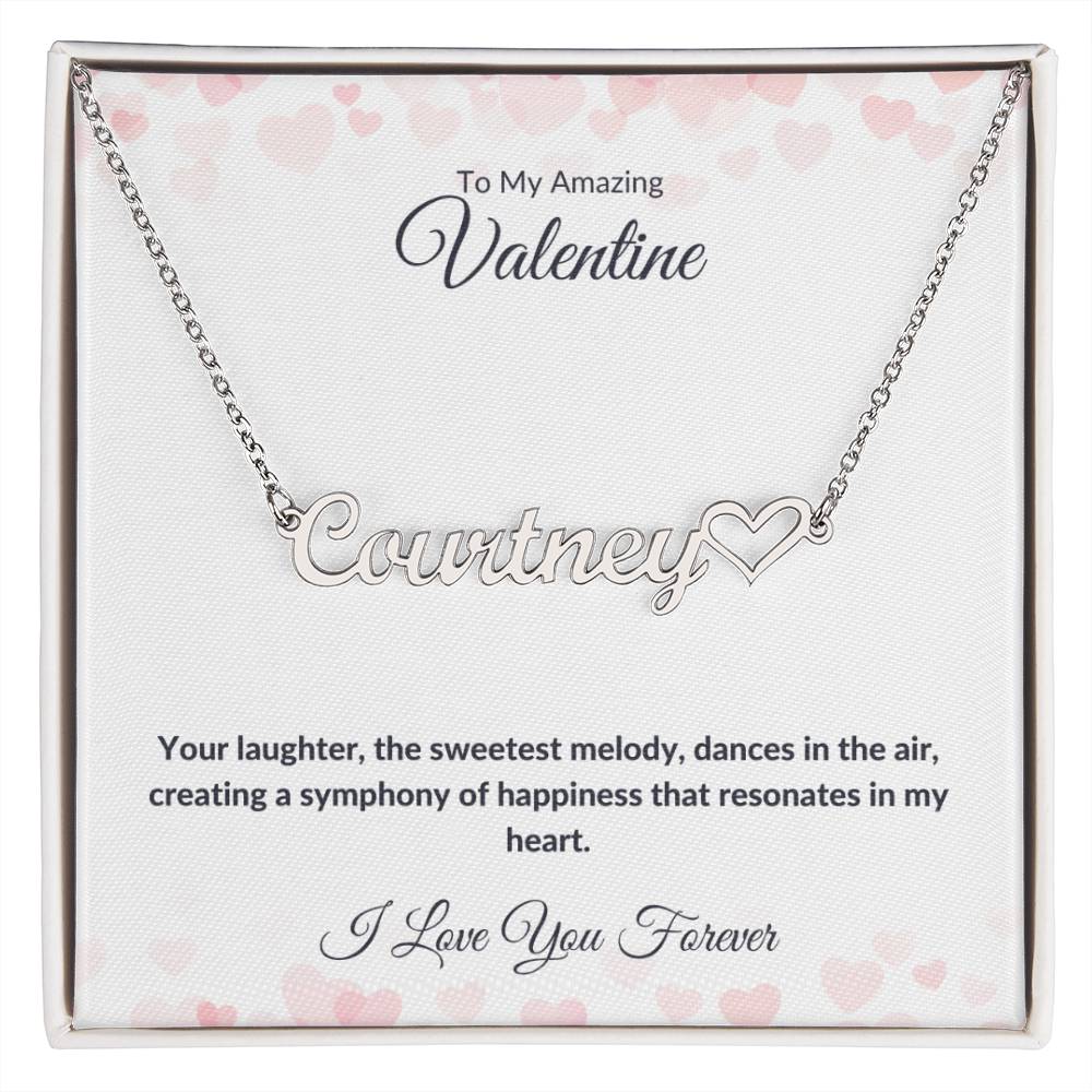 Valentine's Day Name Necklace Resonates in my Heart