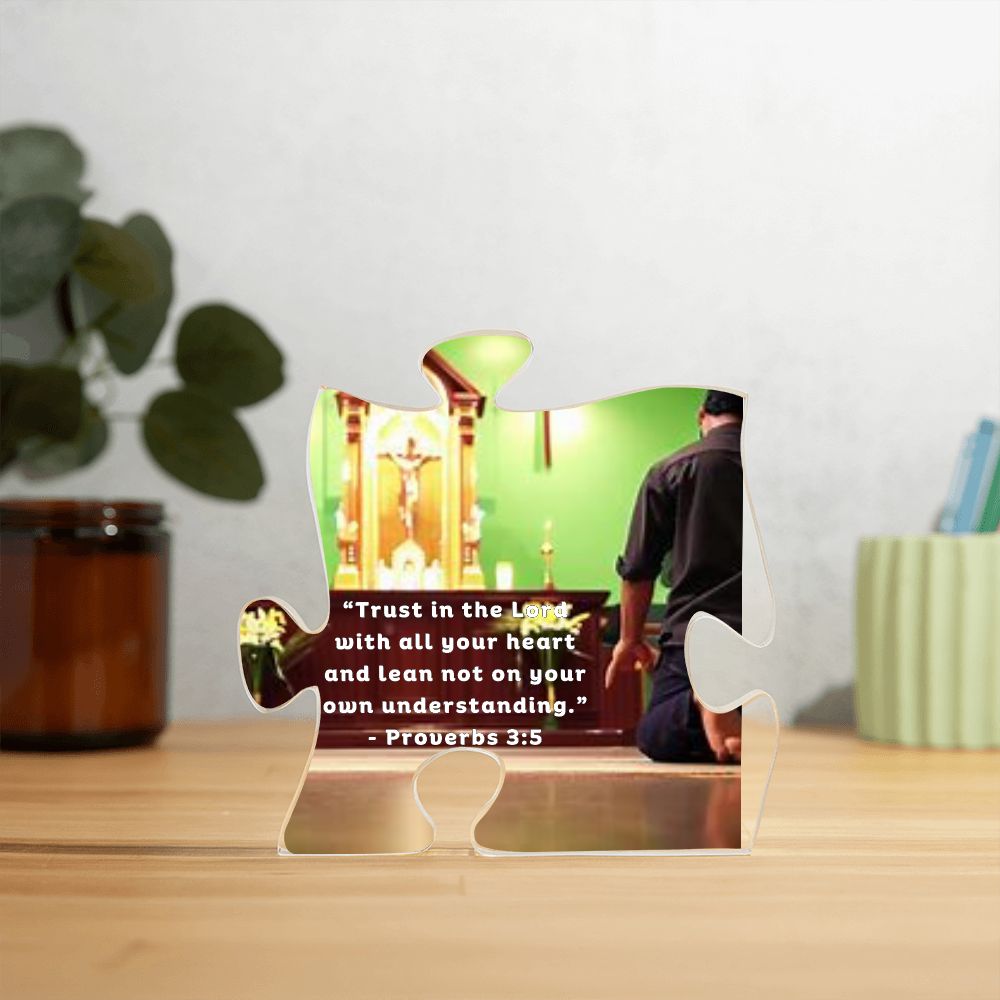 Acrylic Puzzle Plaque Proverbs 3:5