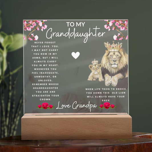 Acrylic Plaque To Granddaughter From Grandpa WL