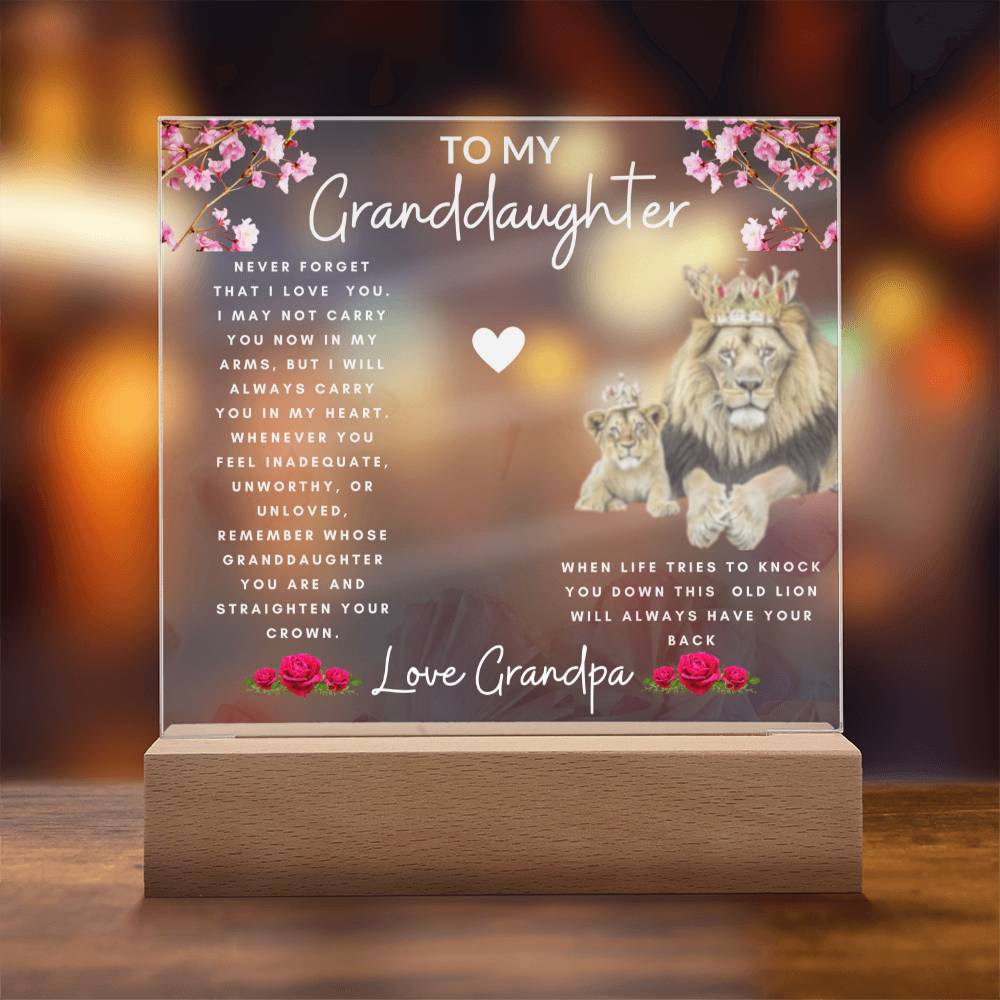 Acrylic Plaque To Granddaughter From Grandpa WL