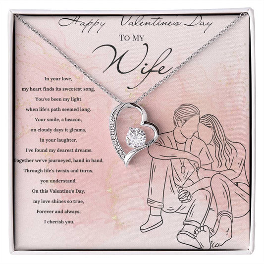 Happy Valentine's Day To My Wife Forever Love Necklace 4