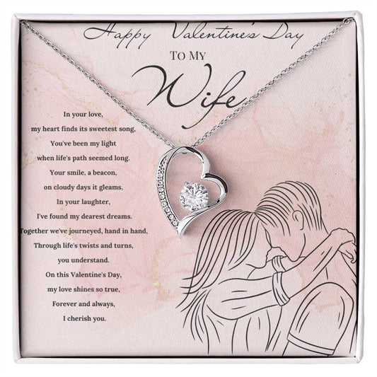 Happy Valentine's Day To My Wife Forever Love Necklace 2