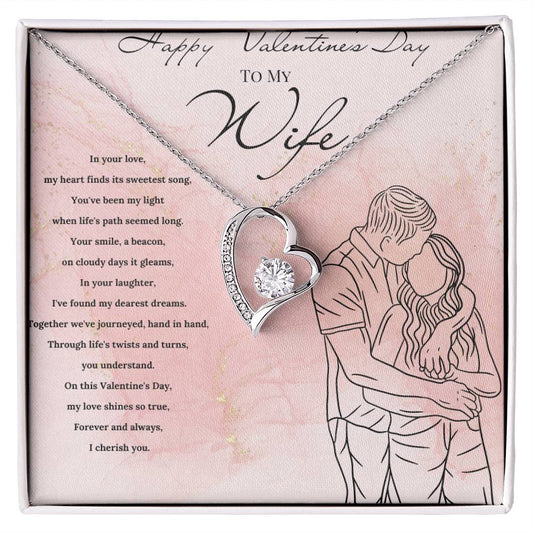 Happy Valentine's Day To My Wife Forever Love Necklace 3