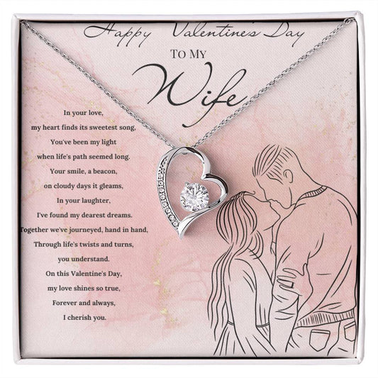 Happy Valentine's Day To My Wife Forever Love Necklace 5