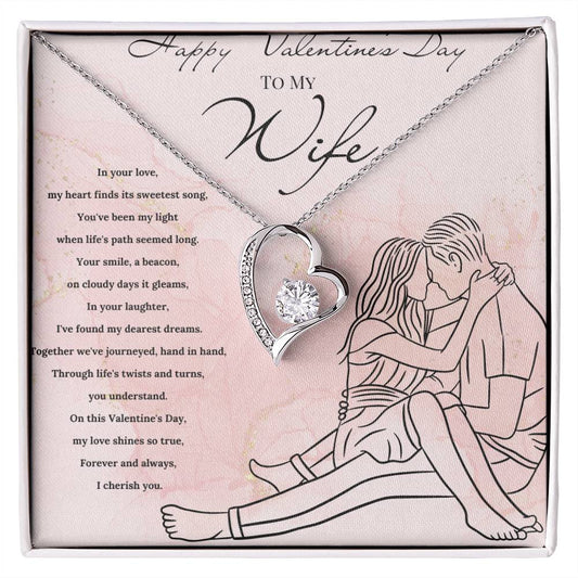 Happy Valentine's Day To My Wife Forever Love Necklace 1